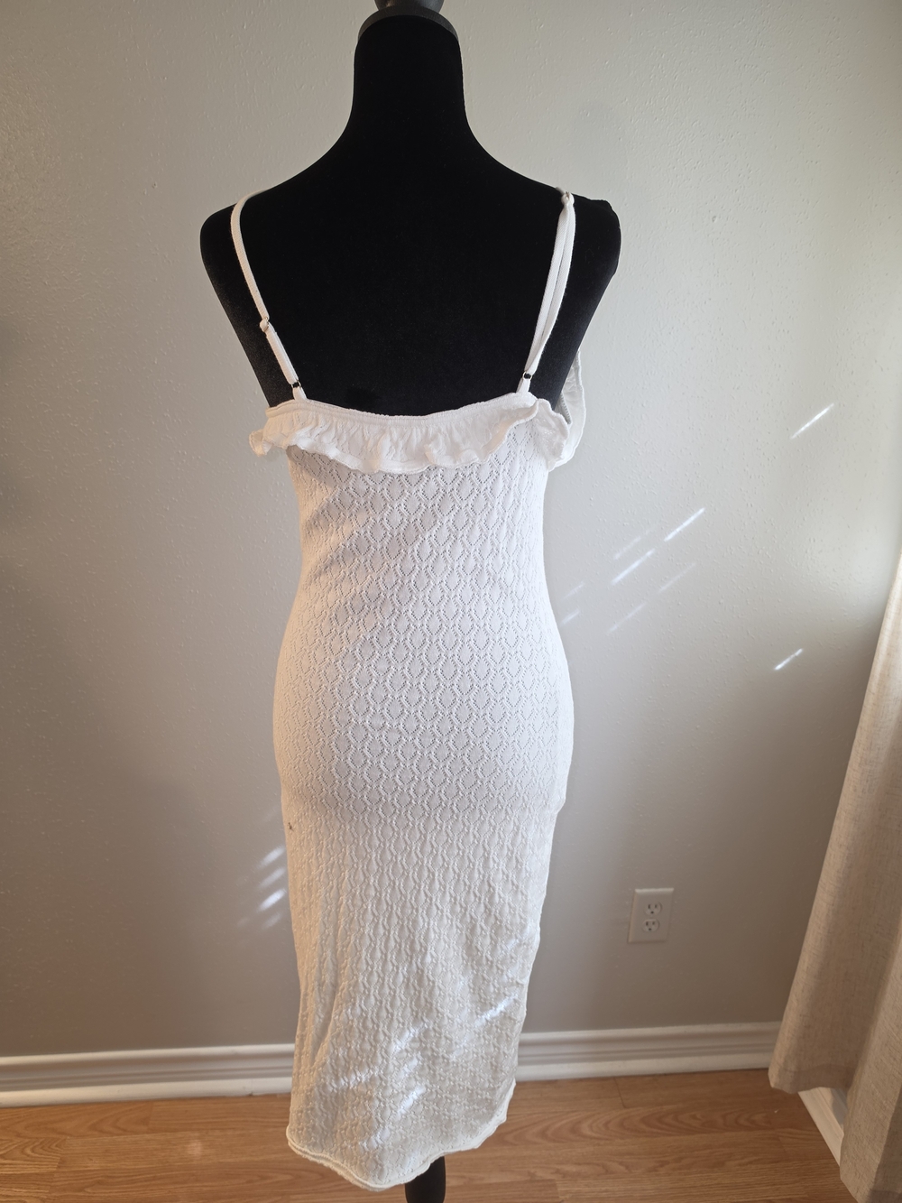 White Ruffle Dress Cardigan Set - Picture 8 of 10